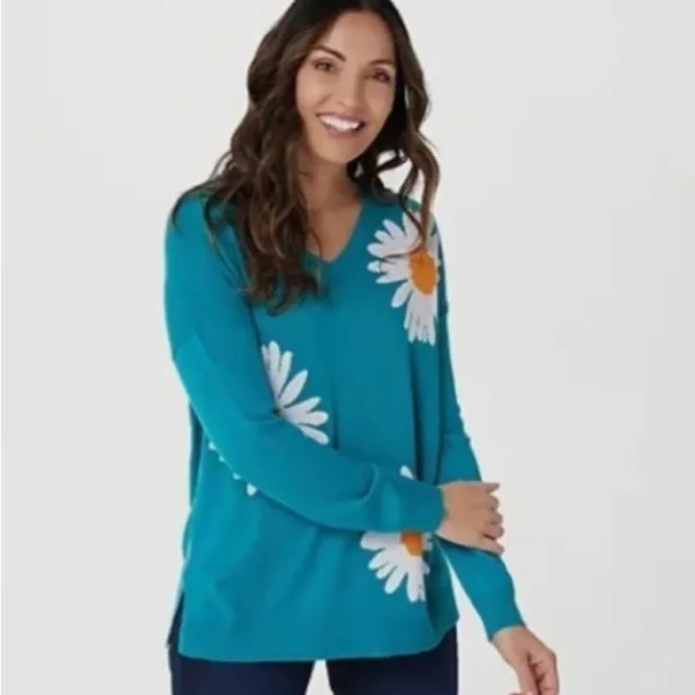 Floral v neck sweater